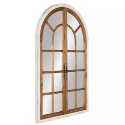 Kirklands Home Natural Arched Pane Doors Wall Mirror Clearance