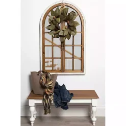 Kirklands Home Natural Arched Pane Doors Wall Mirror Clearance