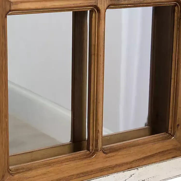 Kirklands Home Natural Arched Pane Doors Wall Mirror Clearance