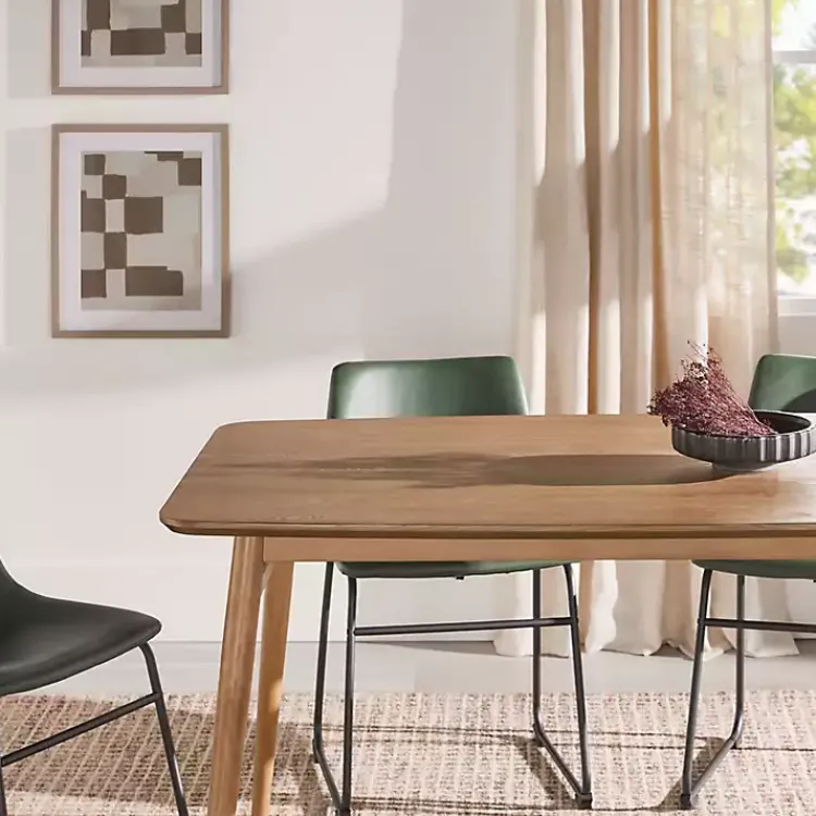 Kirklands Home Natural Ash Wood Mid-Century Modern Dining Table Tan New
