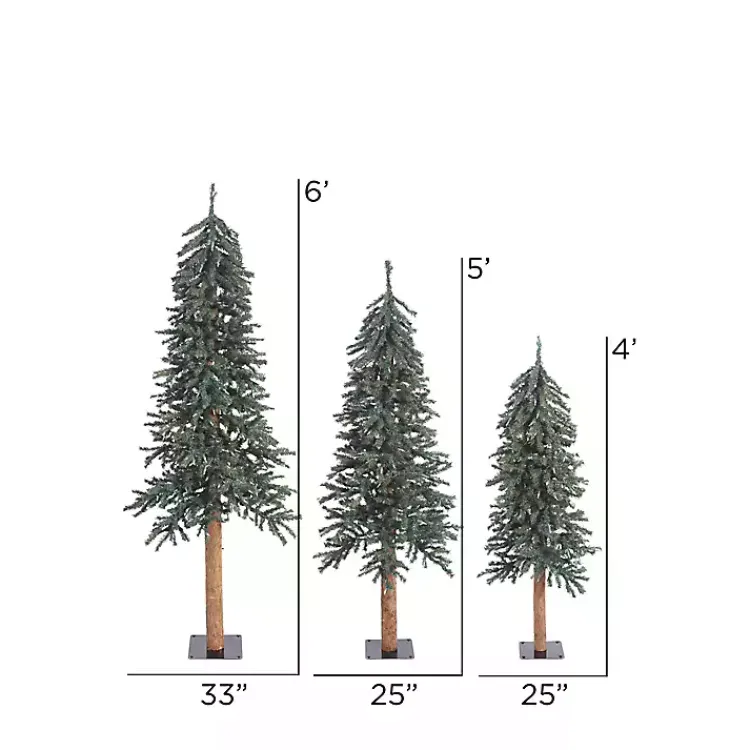 Christmas Trees>Kirklands Home Natural Bark Alpine Christmas Trees, Set of 3