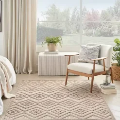 Kirklands Home Natural Beige Diamond Indoor/Outdoor Area Rug, 4x6 Tan Best