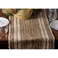 Kirklands Home Natural Bleached Bordered Jute Table Runner Brown Sale