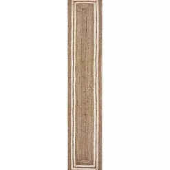 Kirklands Home Natural Bleached Bordered Jute Table Runner Brown Sale