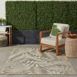 Kirklands Home Natural Botanical Outdoor Area Rug, 6x9 New