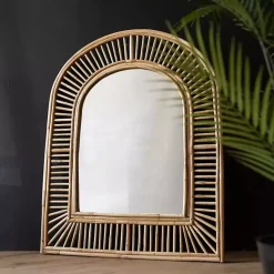Kirklands Home Natural Cane Arched Wall Mirror