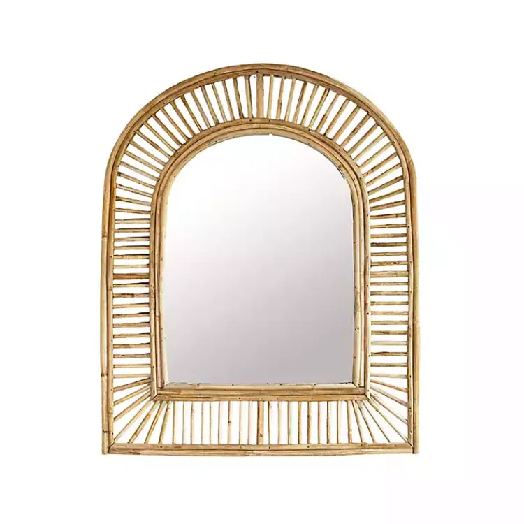 Kirklands Home Natural Cane Arched Wall Mirror