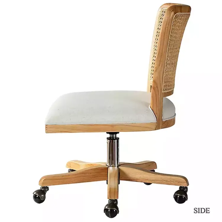 Kirklands Home Natural Cane Back Linen Office Chair Hot