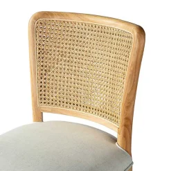 Kirklands Home Natural Cane Back Linen Office Chair Hot