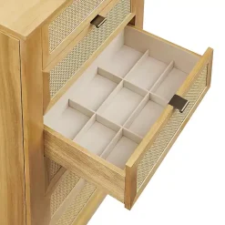 Kirklands Home Natural Cane Jewelry Armoire Tan Discount