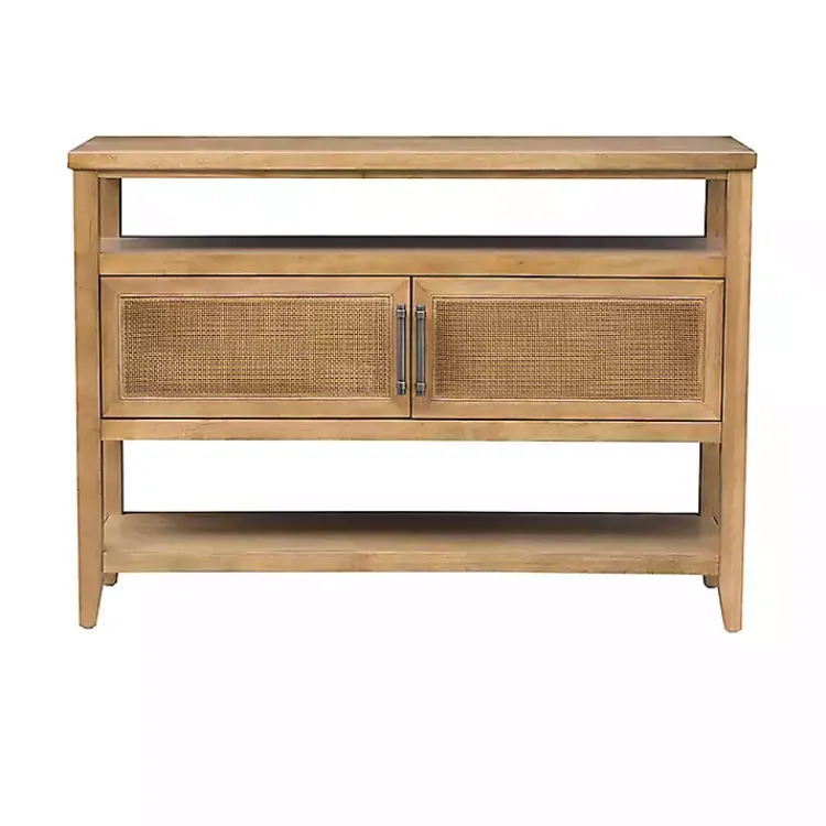 Kirklands Home Natural Cane Martha Sterwart Console Table Tan