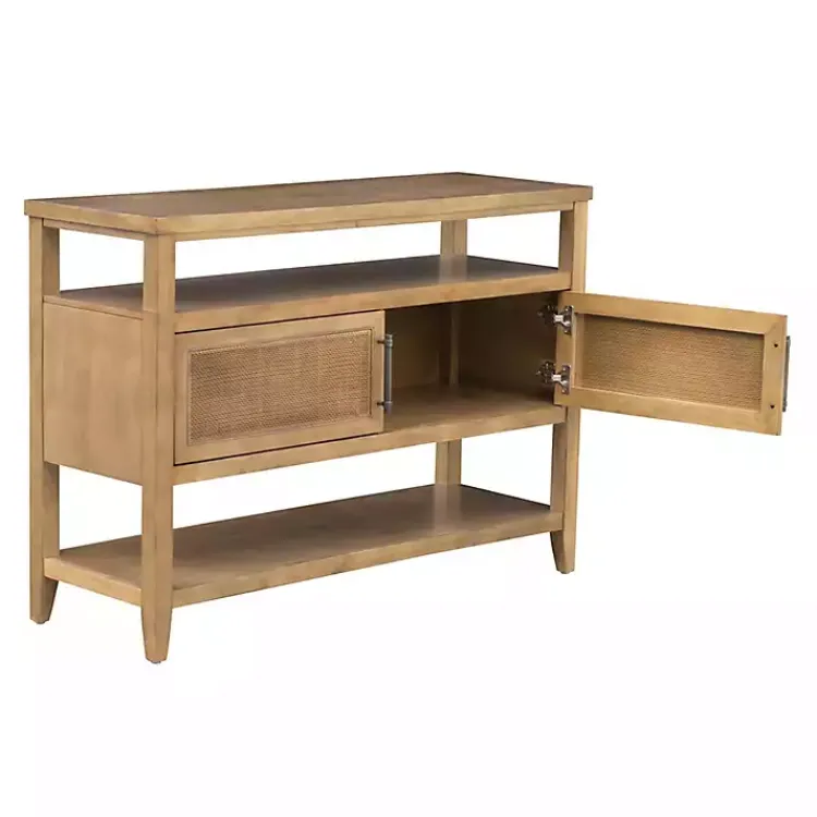 Kirklands Home Natural Cane Martha Sterwart Console Table Tan