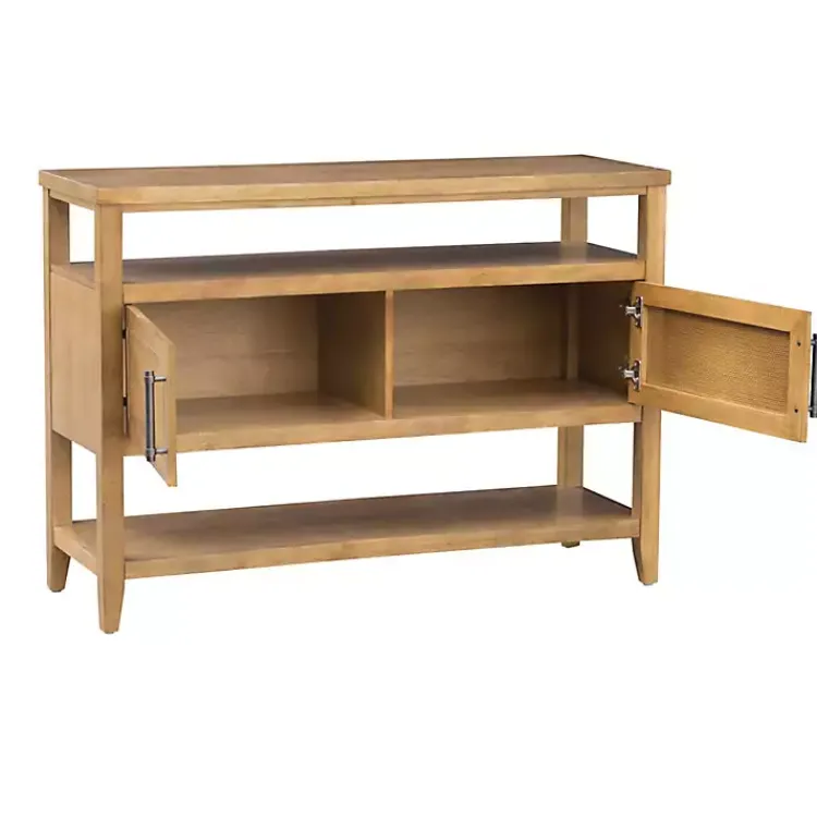 Kirklands Home Natural Cane Martha Sterwart Console Table Tan