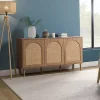 Kirklands Home Natural Cane Wood Arched Sideboard Cabinet Sale
