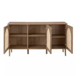 Kirklands Home Natural Cane Wood Arched Sideboard Cabinet Sale
