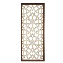 Kirklands Home Natural Carved Damask Wooden Wall Plaque Tan Online