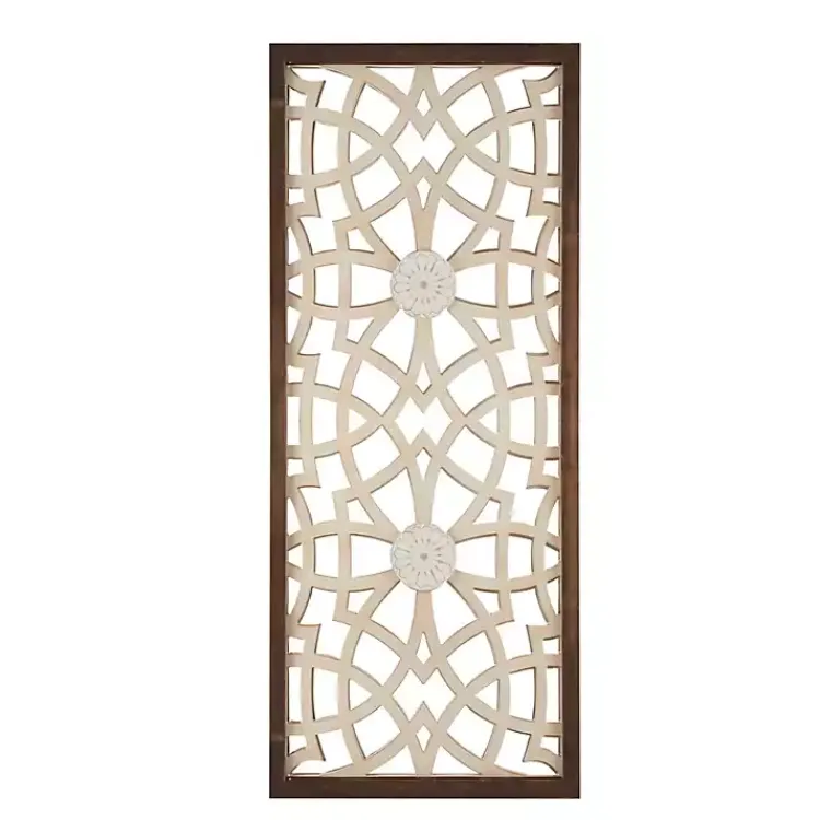 Kirklands Home Natural Carved Damask Wooden Wall Plaque Tan Online