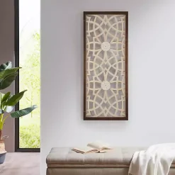 Kirklands Home Natural Carved Damask Wooden Wall Plaque Tan Online