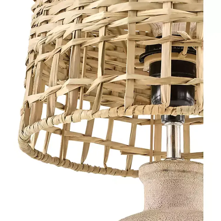 Kirklands Home Natural Ceramic 2-pc. Lamps with Seagrass Shades Tan Best