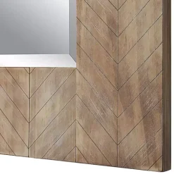 Kirklands Home Natural Chevron Wood Wall Mirror Clearance