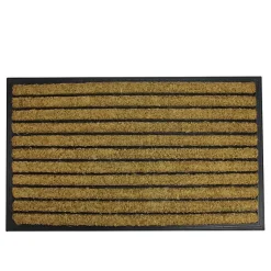 Kirklands Home Natural Coir Striped Non-Skid Doormat New