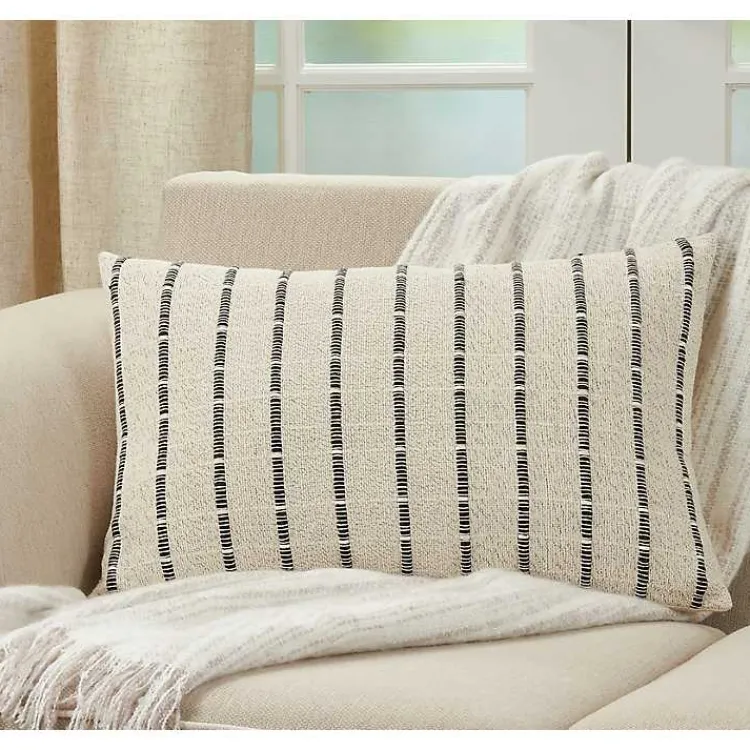 Pillows>Kirklands Home Natural Corded Cotton Lumbar Pillow