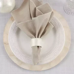 Kirklands Home Natural Cream Marble 4-pc. Napkin Ring Set Discount