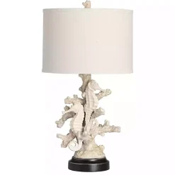 Kirklands Home Natural Cream Resin Coastal Textured Table Lamp Tan Outlet
