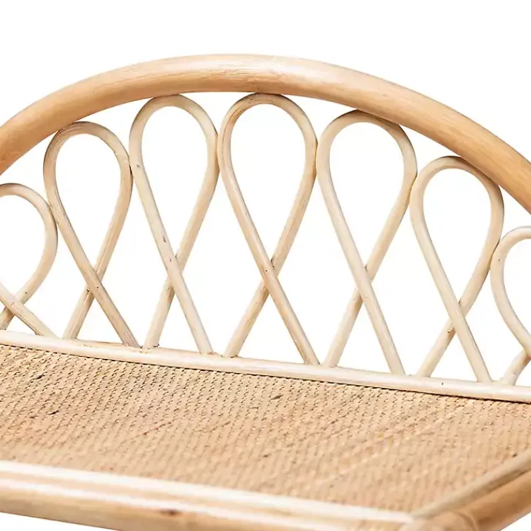 Kirklands Home Natural Curled Rattan 3-Tiered Bookcase Clearance