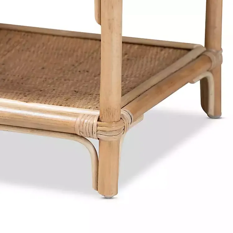 Kirklands Home Natural Curled Rattan 3-Tiered Bookcase Clearance