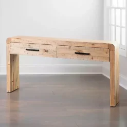Kirklands Home Natural Curved Edge Console Table Tan Hot