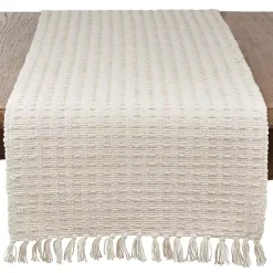 Kirklands Home Natural Dashed Woven Long Cotton Runner Tan Online