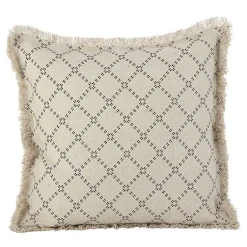 Pillows>Kirklands Home Natural Diamond Pillow with Fringed Edges