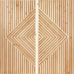 Kirklands Home Natural Diamond Wood Panel Wall Plaques, Set of 2 Brown Online