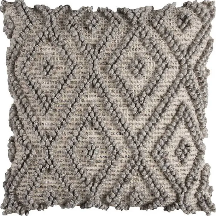 Pillows>Kirklands Home Natural Diamond Wool Pillow Brown