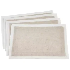 Kirklands Home Natural Double Layered Placemats, Set of 4 White Hot