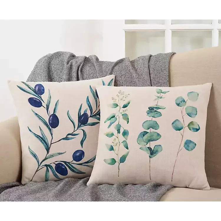 Pillows>Kirklands Home Natural Eucalyptus Print Pillow