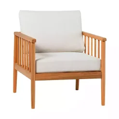 Kirklands Home Natural Eucalyptus Wood Outdoor Accent Chair New