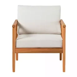 Kirklands Home Natural Eucalyptus Wood Outdoor Accent Chair New