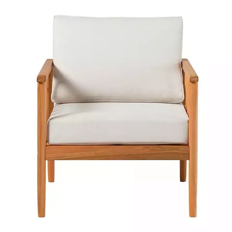 Kirklands Home Natural Eucalyptus Wood Outdoor Accent Chair New