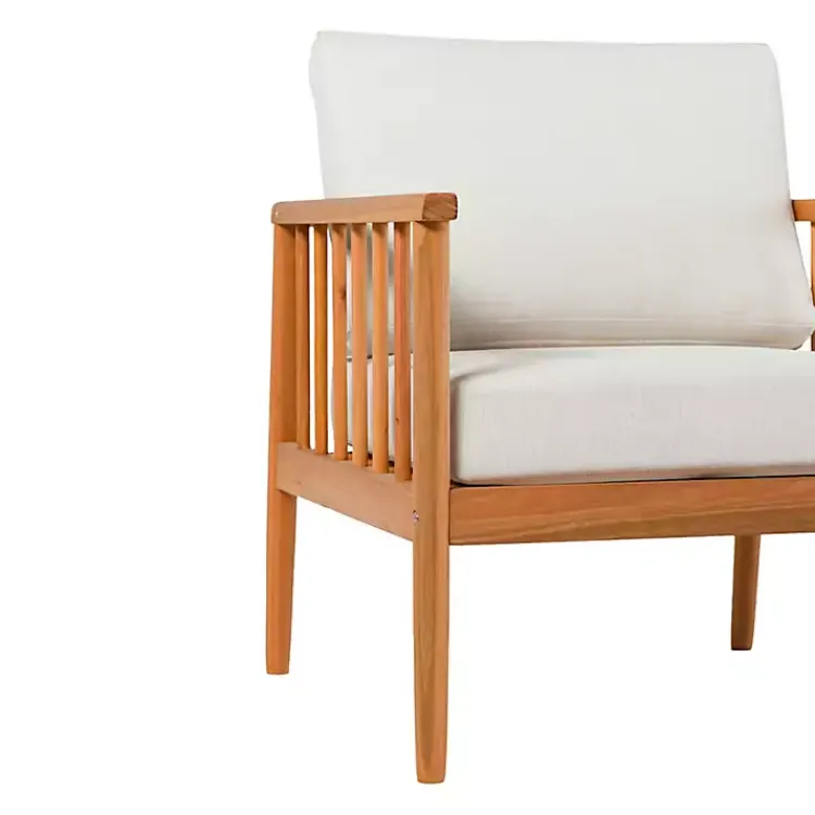 Kirklands Home Natural Eucalyptus Wood Outdoor Accent Chair New