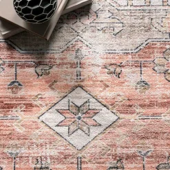 Kirklands Home Natural Faded Vintage Washable Runner Outlet