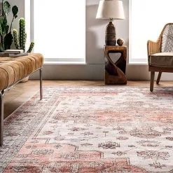 Kirklands Home Natural Faded Vintage Washable Area Rug, 4x6