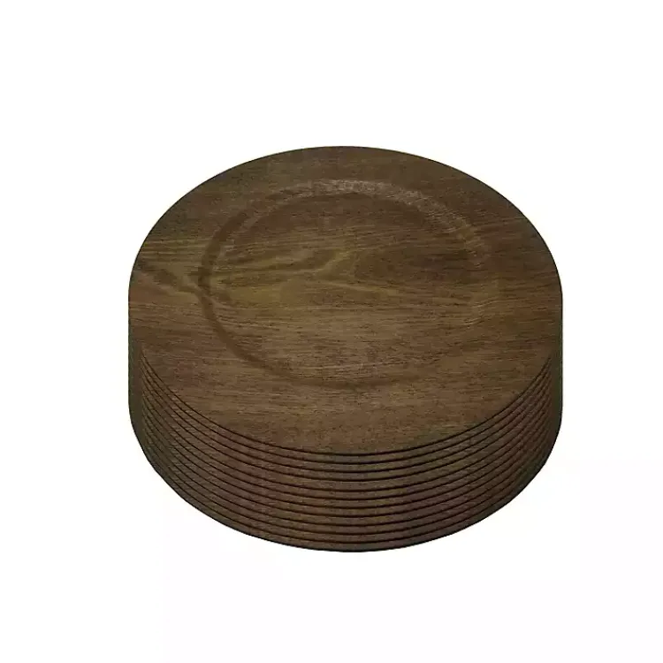 Kirklands Home Natural Faux-Wood Charger Plates, Set of 12 Brown Clearance