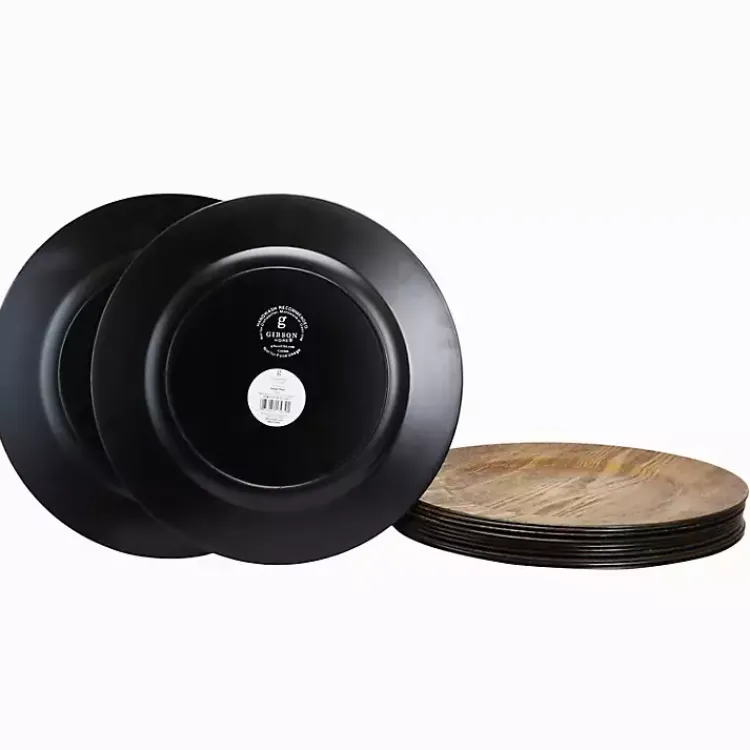 Kirklands Home Natural Faux-Wood Charger Plates, Set of 12 Brown Clearance