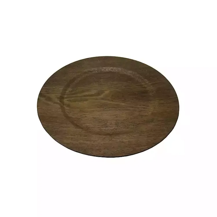 Kirklands Home Natural Faux-Wood Charger Plates, Set of 12 Brown Clearance