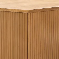 Kirklands Home Natural Fluted Hexagon Coffee Table Tan Outlet