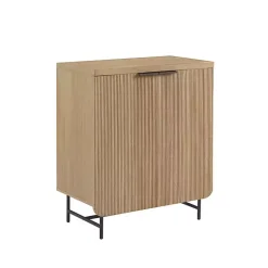 Kirklands Home Natural Fluted Wood Scandinavian Cabinet Tan Online