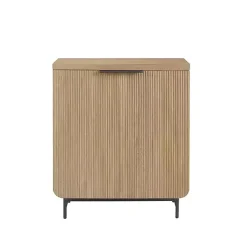 Kirklands Home Natural Fluted Wood Scandinavian Cabinet Tan Online