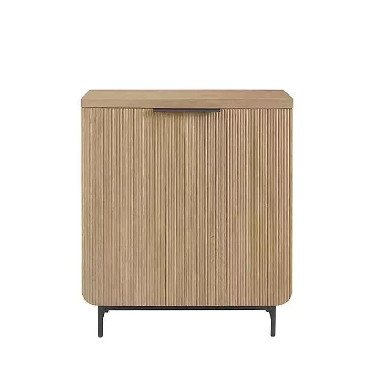 Kirklands Home Natural Fluted Wood Scandinavian Cabinet Tan Online
